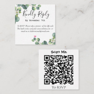 Recepción Elegante Eucalyptus Greenery Boda Tarjeta de Códig