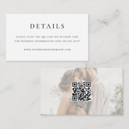 Recepción Elegante Moderno Código QR Tarjeta de Boda Mini