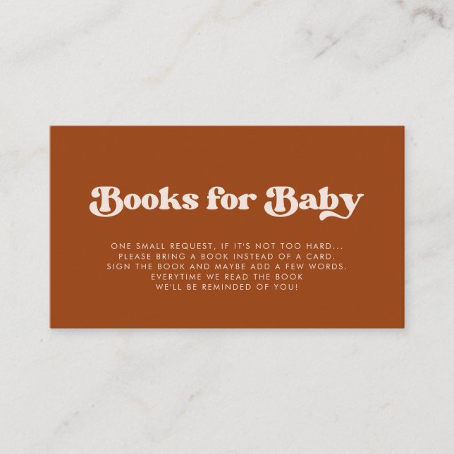 Recepción Elegante Naranja retro Tarjeta de solicitud de lib (Anverso)