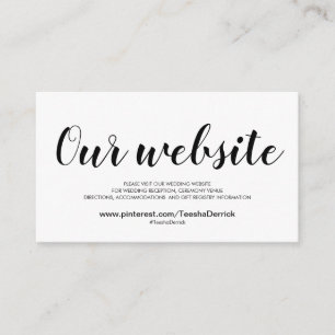 Recepción Elegante página web de bodas - Tarjeta de inscripc