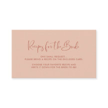 Elegante Pastel terracota Tarjeta de solicitud de 