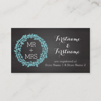 Recepción Elegante Registro de Bodas de Chalkboard y tarjeta
