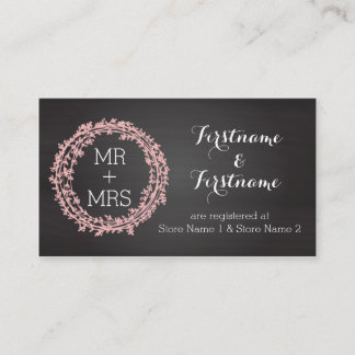 Recepción Elegante Registro de Bodas de Chalkboard y tarjeta
