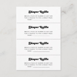 Recepción Elegante retro Diaper Raffle tarjeta de juego