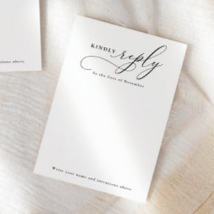 Recepción Elegante Script Tarjeta de RSVP de respuesta edita
