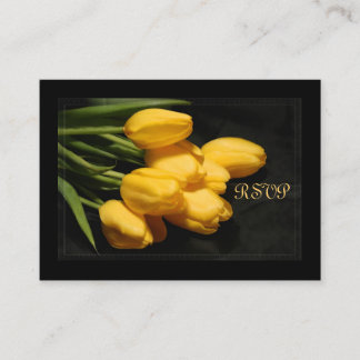 Recepción Elegante tarjeta Boda de Tulip RSVP amarillo