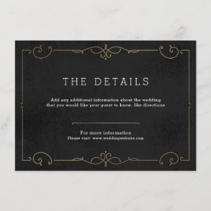 Recepción Elegante tarjeta clásica de detalles boda