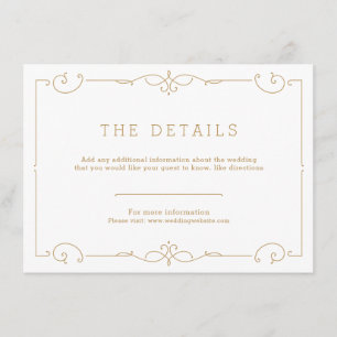 Recepción Elegante tarjeta clásica de detalles boda