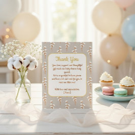 Recepción Elegante tarjeta de agradecimiento de Baby Shower 