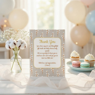 Recepción Elegante tarjeta de agradecimiento de Baby Shower