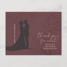 Recepción Elegante tarjeta de agradecimiento floral granate