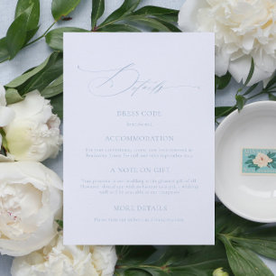Recepción Elegante tarjeta de Boda de caligrafía azul turque