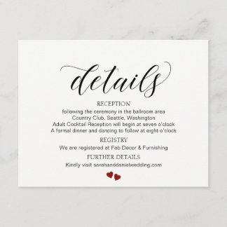 Recepción Elegante tarjeta de Boda de Tipografía