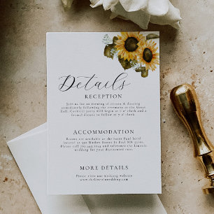 Recepción Elegante tarjeta de Boda floral amarilla