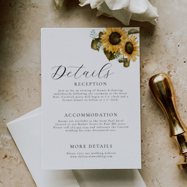 Recepción Elegante tarjeta de Boda floral amarilla (Subido por el creador)