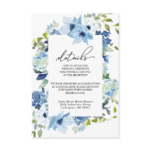 Elegante tarjeta de Boda floral azul turquesa