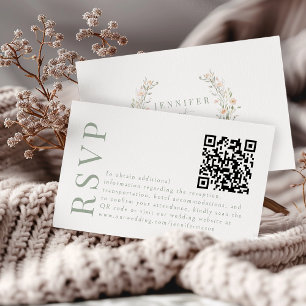 Recepción Elegante tarjeta de código de Boho Wedding RSVP QR