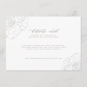 Recepción Elegante tarjeta de detalles de boda floral