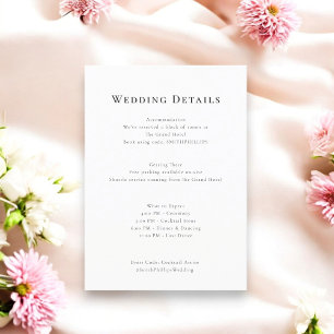 RECEPCIÓN ELEGANTE TARJETA DE DETALLES DE BODA MÍNIMO