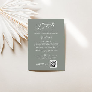 Recepción Elegante Tarjeta de detalles del Boda de arcilla o
