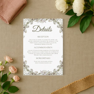 Recepción Elegante tarjeta de detalles del Boda floral marró