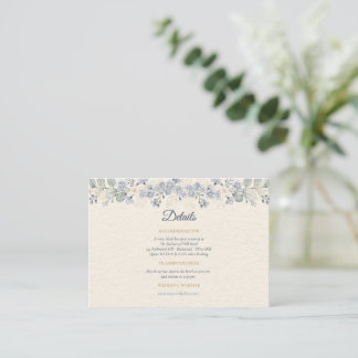 Recepción Elegante Tarjeta de Detalles Florales Franceses de