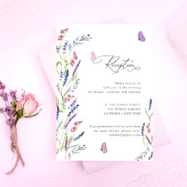 Recepción Elegante tarjeta de envoltorio floral silvestre