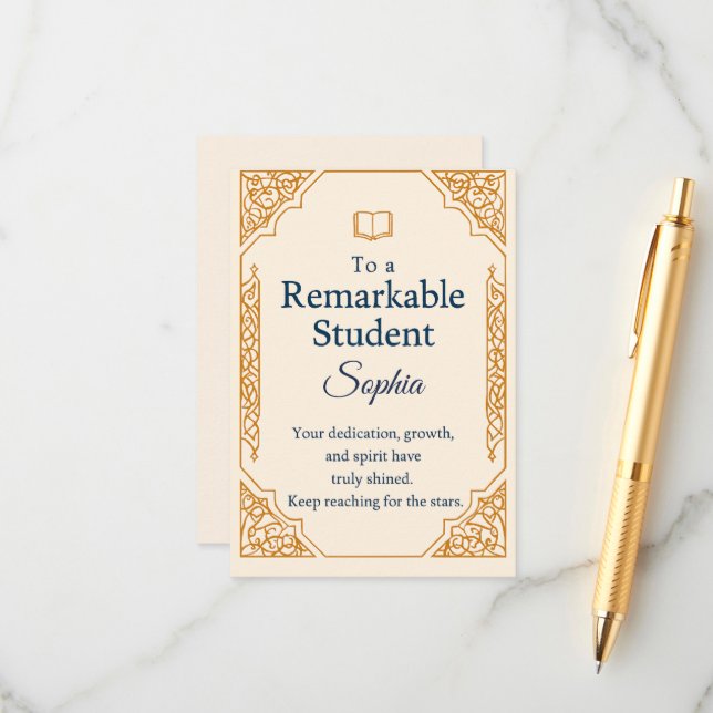 Recepción Elegante tarjeta de felicitaciones para un St exce (Anverso/Reverso In Situ)