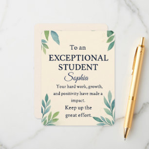 Recepción Elegante tarjeta de felicitaciones para un St exce