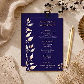 Recepción Elegante Tarjeta de Fin de Semana de Boda con Bord