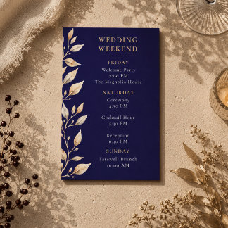 Recepción Elegante Tarjeta de Fin de Semana de Boda con Bord