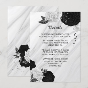 Recepción Elegante tarjeta de gabinete con detalles de flore