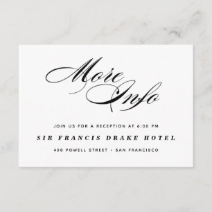 Recepción Elegante tarjeta de gabinete de boda
