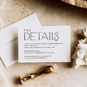 Recepción Elegante Tarjeta de gabinete de detalles de Boda m
