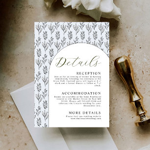 Recepción Elegante Tarjeta de gabinete de detalles de Boda m
