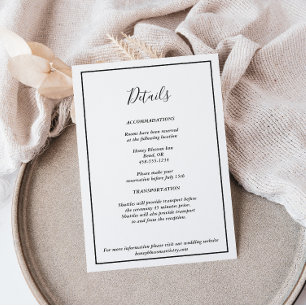 Recepción Elegante tarjeta de gabinete de detalles de Boda m