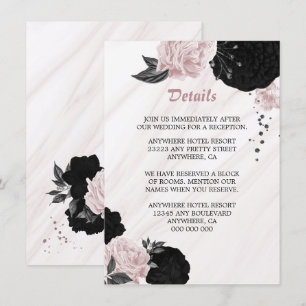 Recepción Elegante tarjeta de gabinete de detalles de flores