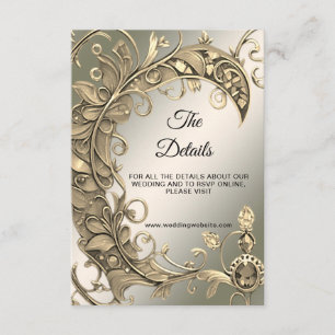 Recepción Elegante tarjeta de gabinete de detalles decorativ