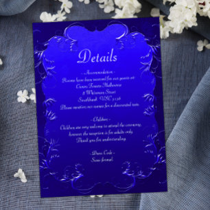 Recepción Elegante tarjeta de gabinete de detalles del Boda