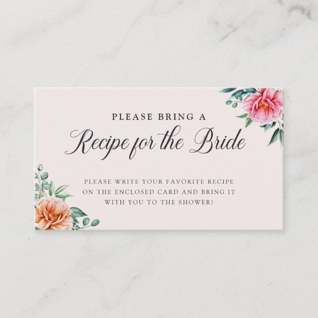 Recepción Elegante tarjeta de gabinete de recetas de ducha d (Anverso)