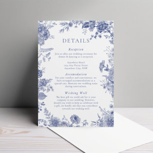 Recepción Elegante tarjeta de gabinete floral azul francés d