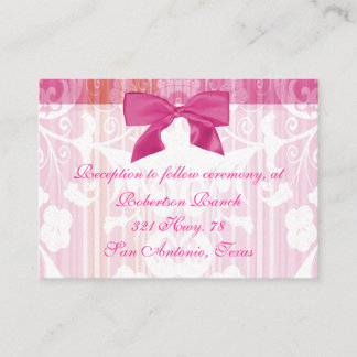 Recepción Elegante tarjeta de gabinete rosa