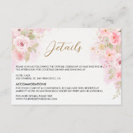 Recepción Elegante tarjeta de gabinete Rosa boda