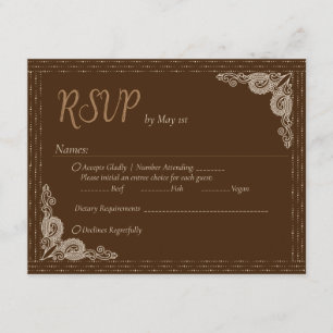 Recepción Elegante tarjeta de gabinete RSVP ornamentada en b