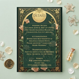 Recepción Elegante Tarjeta de Inclusión de Boda Personalizad