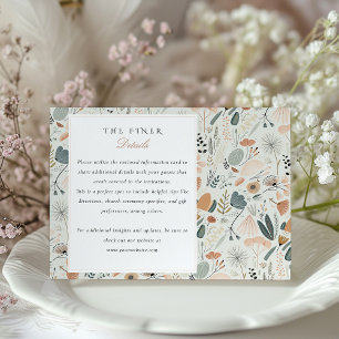 Recepción Elegante Tarjeta de Información Boda de Medianos d