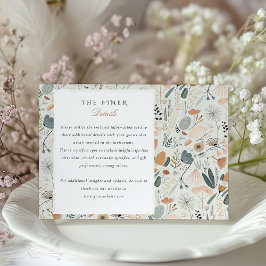 Recepción Elegante Tarjeta de Información Boda de Medianos d