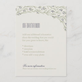 Recepción Elegante tarjeta de información boda rústico flora