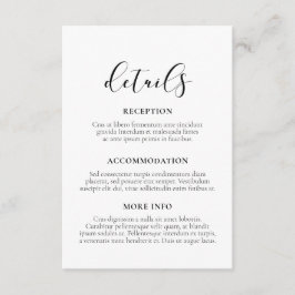 Recepción Elegante tarjeta de información de boda de diseño