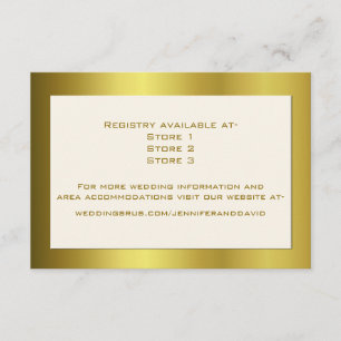 Recepción Elegante tarjeta de información de Boda de tono do